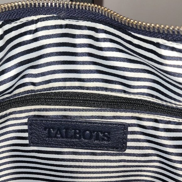 Talbots Soft Pebbled Black Leather Hobo Bag With Buckle - Picture 6 of 14